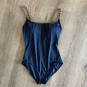 Michael Michael Kors Classic Womens One Piece Navy Swimsuit EUC